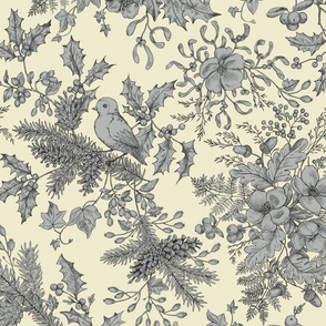Holiday Toile Pewter Shimmer