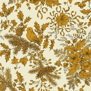 Holiday Toile Gold Shimmer