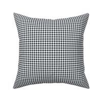Tiny gingham winter buffalo plaid mountain ranch texture checkered design cool charcoal on white SMALL