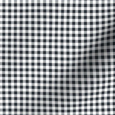 Tiny gingham winter buffalo plaid mountain ranch texture checkered design cool charcoal on white SMALL