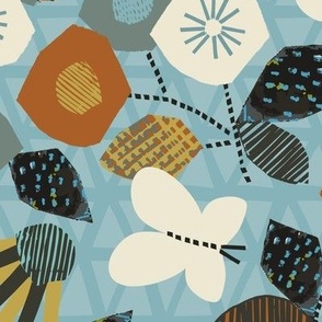 butterfly forest paper cut flowers