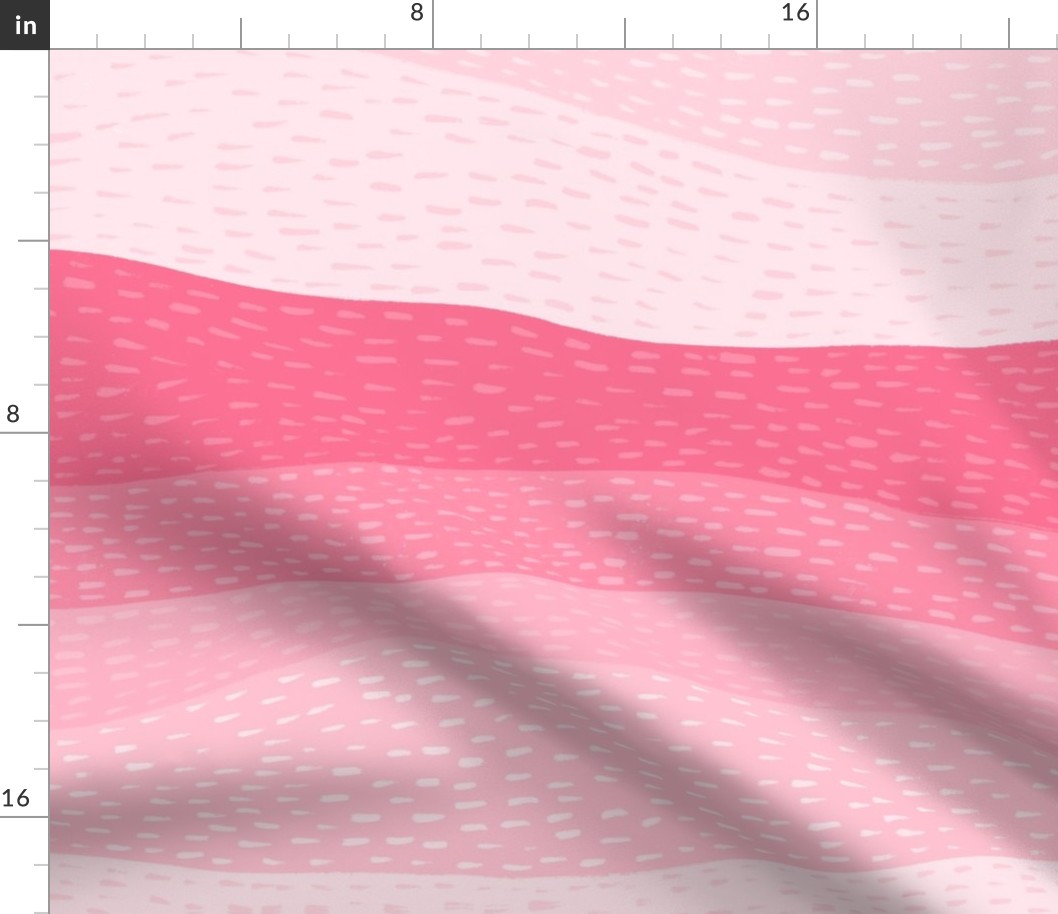 Stitched Waves - textured soft pink ombre- large scale