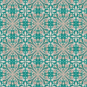 Decor tiles turquoise background