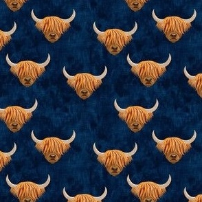 (small scale) Highland cattle - highlander cow -  navy - C21