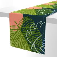 Tropical - Wall Hanging/Tea Towel - Navy