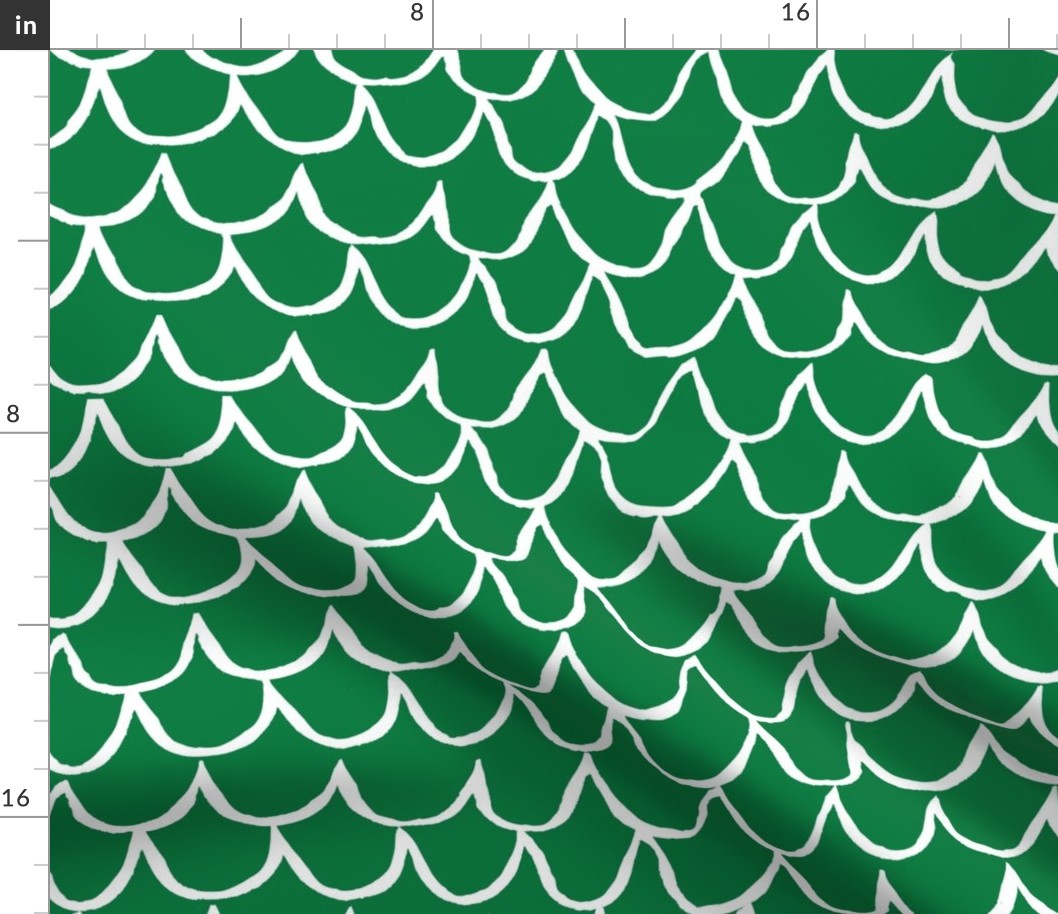Sea Waves Scallop Pattern // Kelly Green
