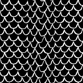 Sea Waves Scallop Pattern //  Black