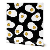 MEDIUM eggs // black and white food print breakfast kitchen food brunch novelty print