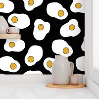 MEDIUM eggs // black and white food print breakfast kitchen food brunch novelty print