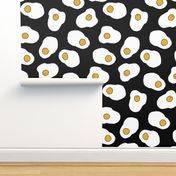 MEDIUM eggs // black and white food print breakfast kitchen food brunch novelty print