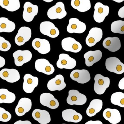 SMALL eggs // black and white food print breakfast kitchen food brunch novelty print