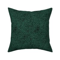 Christmas winter spots and dots abstract colorful dalmatian animal print pine green on black SMALL