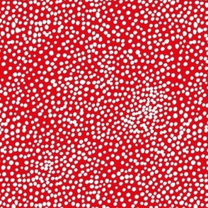 Christmas winter spots and dots abstract colorful dalmatian animal print white on ruby red SMALL
