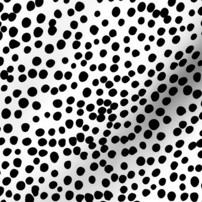 Christmas winter spots and dots abstract colorful dalmatian animal print monochrome black on white