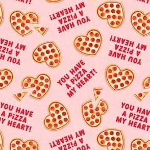 You have a pizza my heart! - pink - heart shaped pizza Valentine's Day - LAD21