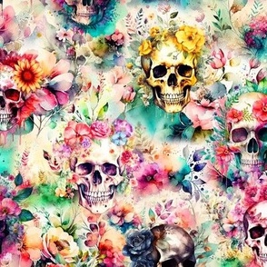 Floral Skulls 2