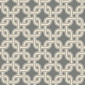 Retro Wallpaper tangled squares pewter gray