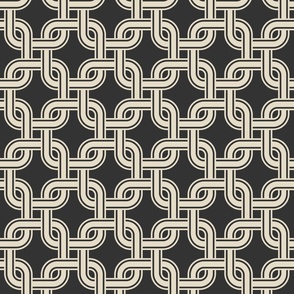 Retro Tangled squares anthracite black cream