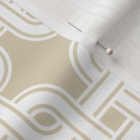 Tangled squares cream white retro Wallpaper