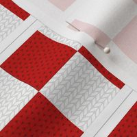 3 inch Red & White Knitting Checkerboard Vertical Border