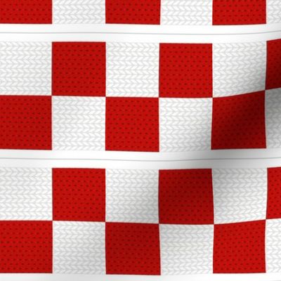 3 inch Red & White Knitting Checkerboard Vertical Border