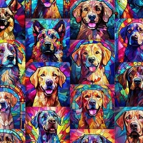 Stained Glass Dogs