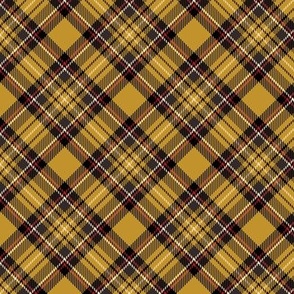 ★ MUSTARD YELLOW TARTAN S (BIAS) ★ Royal Stewart inspired / Small Scale, Diagonal / Collection : Plaid ’s not dead – Classic Punk Prints 