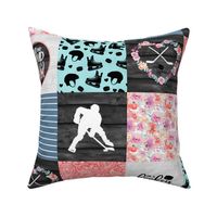 Hockey Mom//Floral - Wholecloth Cheater Quilt