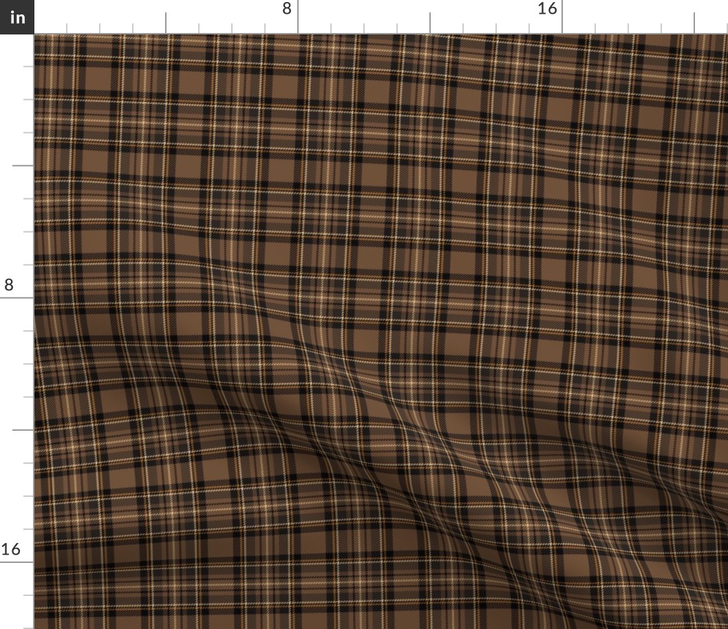 ★ 70s BROWN TARTAN S ★ Royal Stewart inspired / Small Scale (2.5") / Collection : Plaid ’s not dead – Classic Punk Prints 
