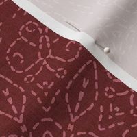 Embroidery Illusion Butterflies and Bloom in Raspberry Pink Linen Look