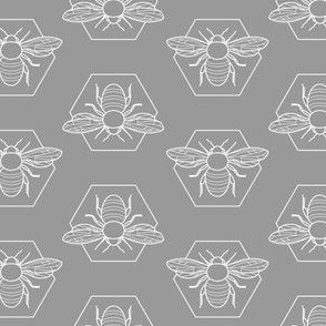 Honey Bee on Grey