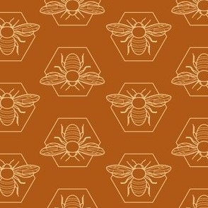 Honey Bee on Brown