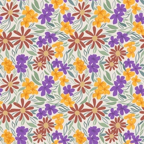 Colourful florals in creamy background