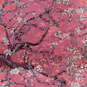 Van Gogh Blossoming Almond branches Magenta 