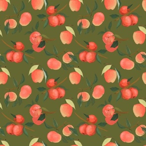 Apples season in green background