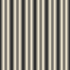 Vintage stripes anthracite black cream french