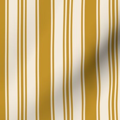 Vintage stripes mustard yellow white french