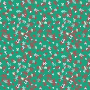 christmas snowflakes ditsy by rysunki_malunki