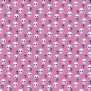halloween skulls on pink by rysunki_malunki