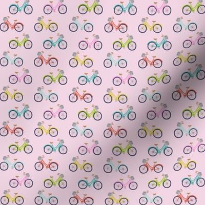 Bikes - pink- 4" Repeat