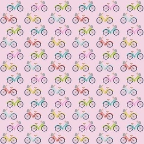 Bikes - pink- 4" Repeat