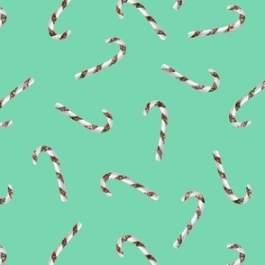 Floral Candy Canes // Aqua Mint