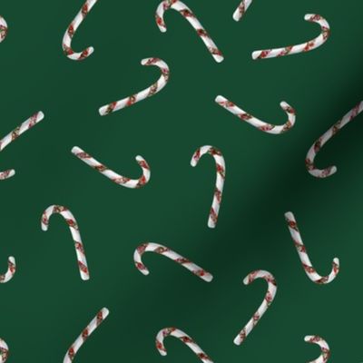 Floral Candy Canes // Dark Green
