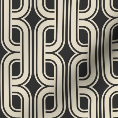 Vintage tangled geometrics anthracite black Wallpaper