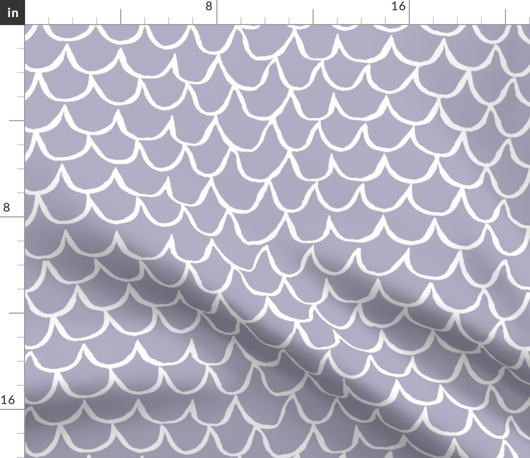 Sea Waves Scallop Pattern // Blue Grey