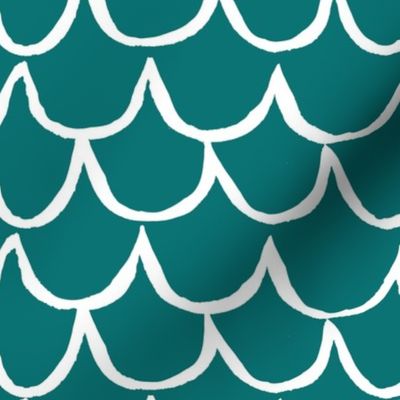 Sea Waves Scallop Pattern // Teal