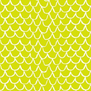 Sea Waves Scallop Pattern // Chartreuse 