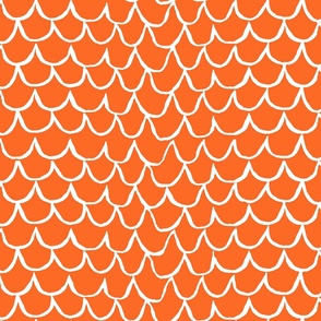 Sea Waves Scallop Pattern // Orange