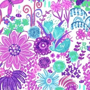 The Happy Garden - Purple and Aqua