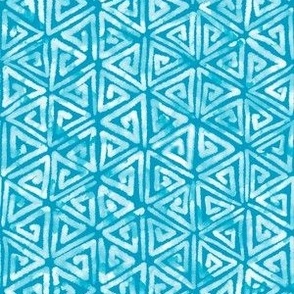 Batik Spiral Hexagon on caribbean blue (s)